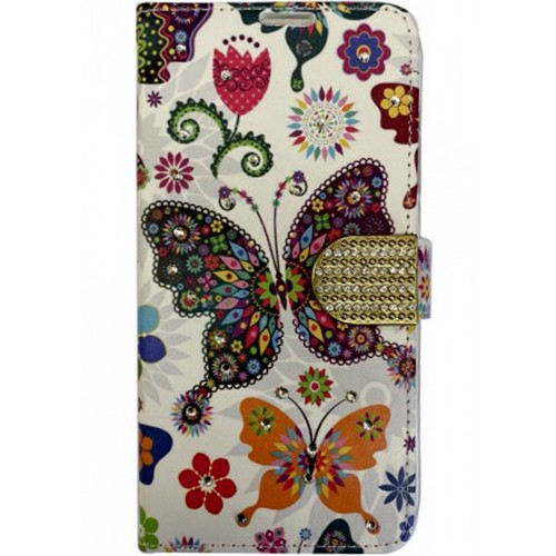 iPhone 12 Mini (5.4) Premio Wallet Diamond Butterfly